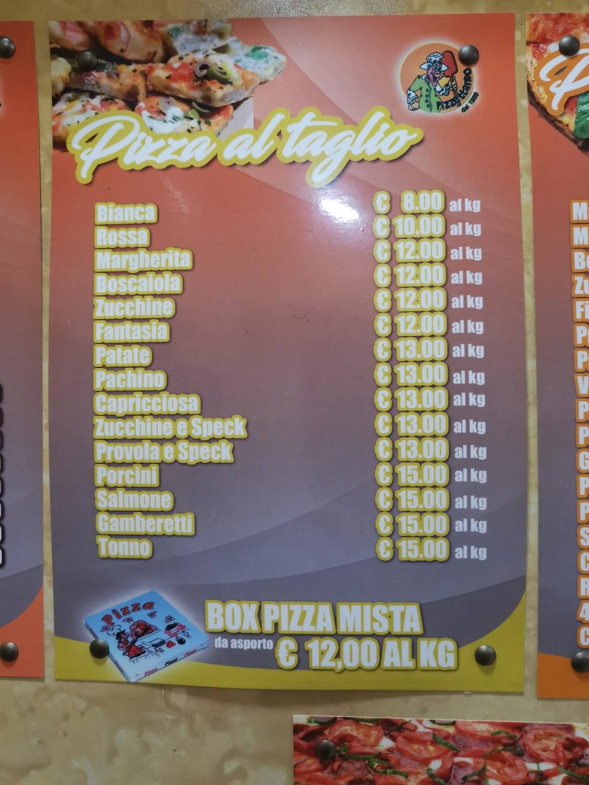 Menu di Pizzettando 
