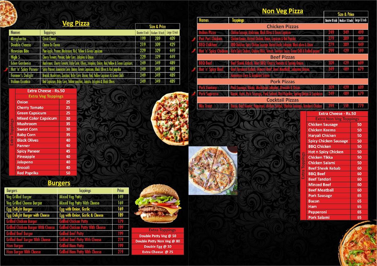 Pj's Cafe menu