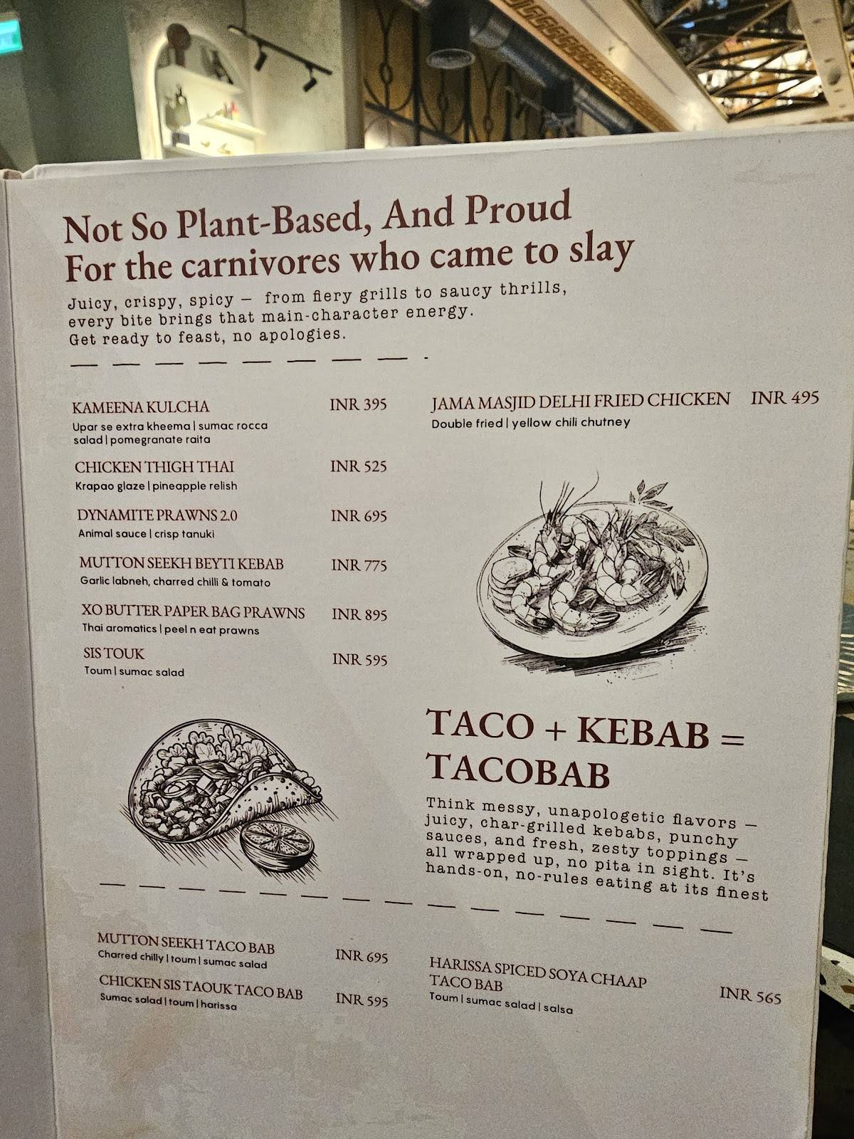 Plaka By Chef Ajay Chopra, Bengaluru menu