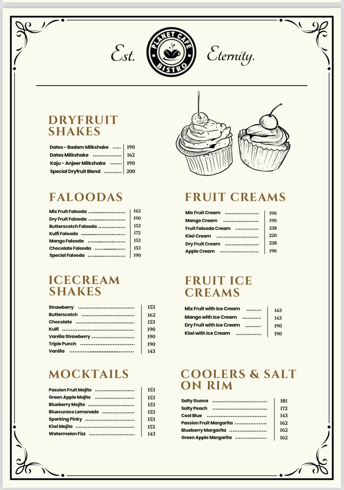Planet Cafe Manjeri menu