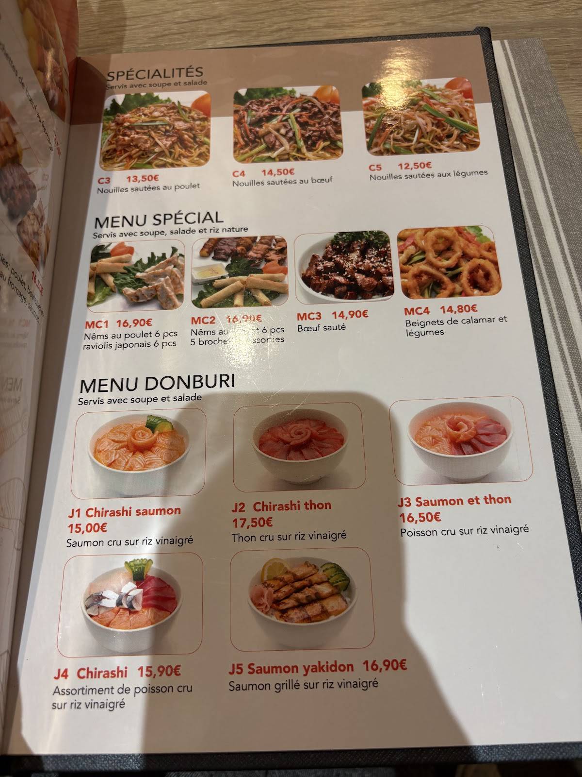 Menu de Poisson Rouge