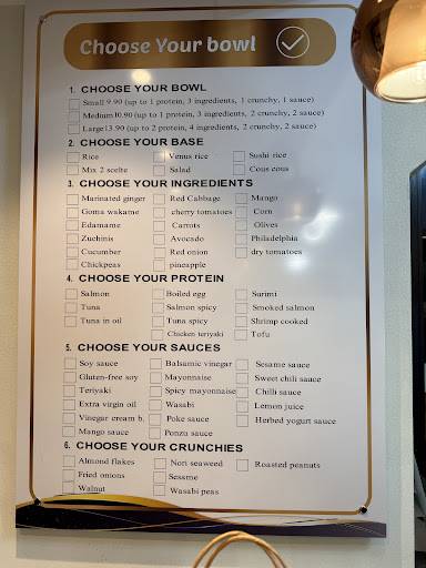 Menu di Poke Bar Fan 