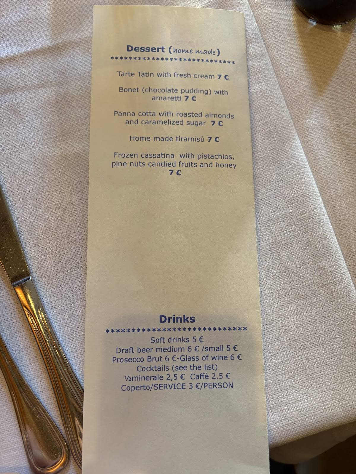 Menu di Ponte Rosso 