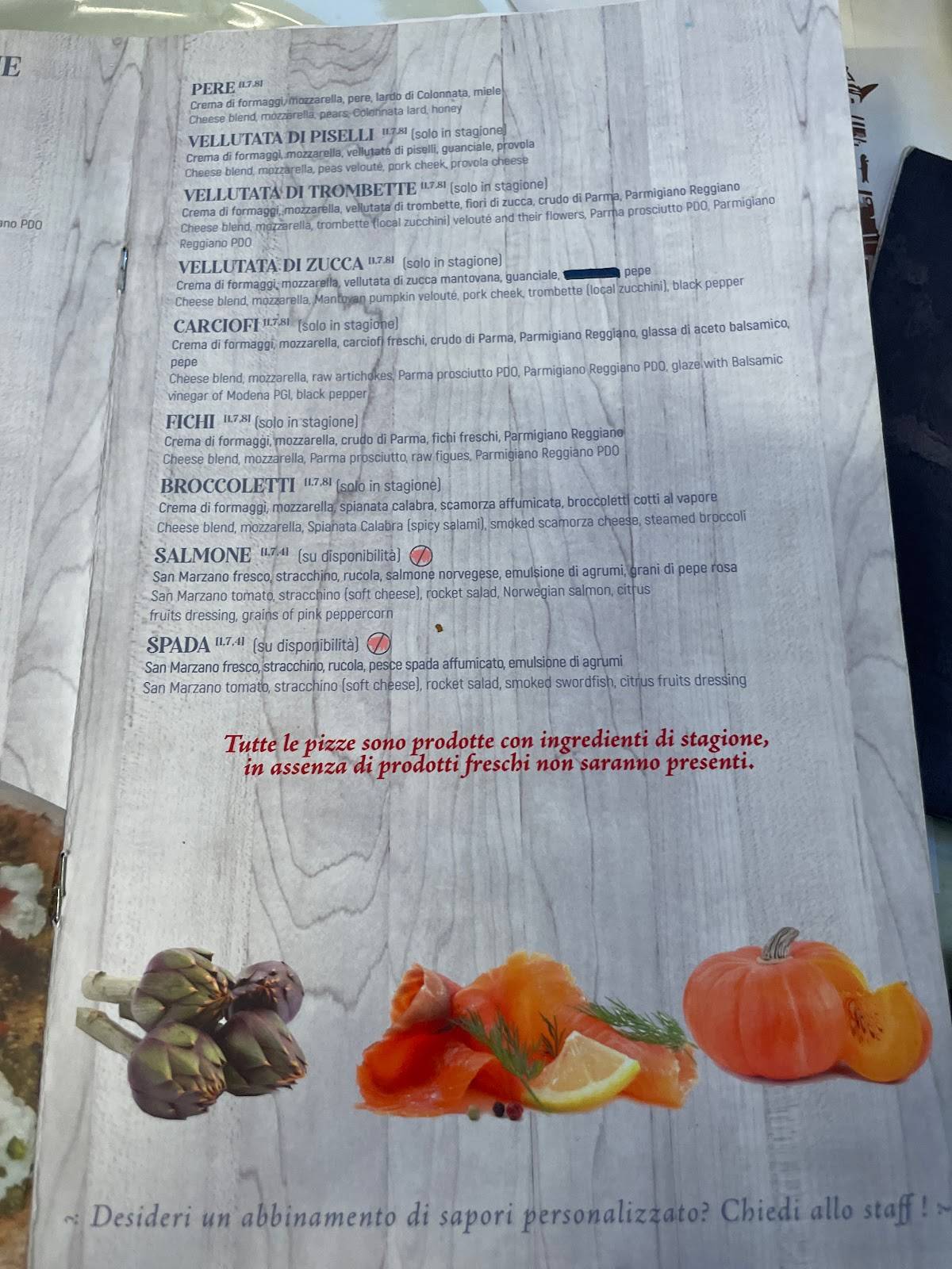 Menu di Portego De Ma 