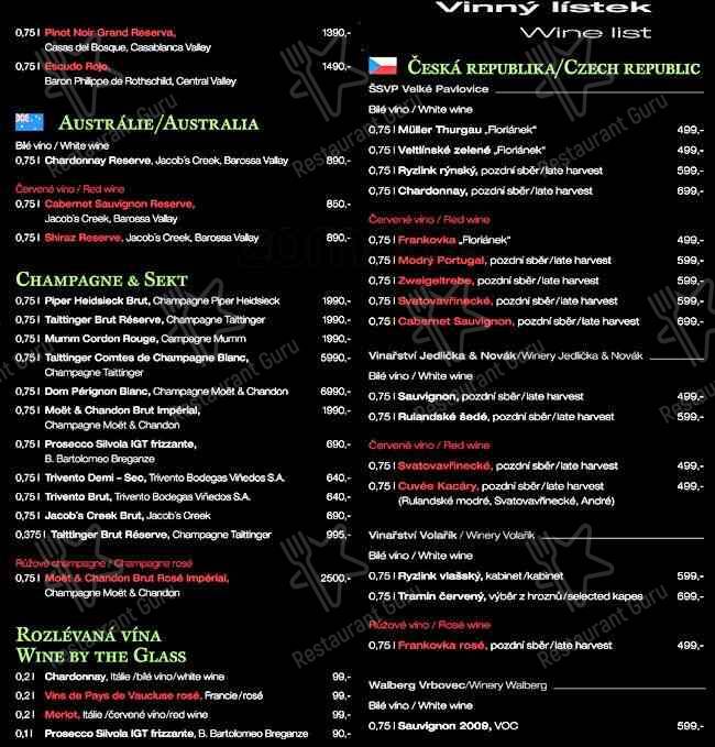 Café Mozart menu