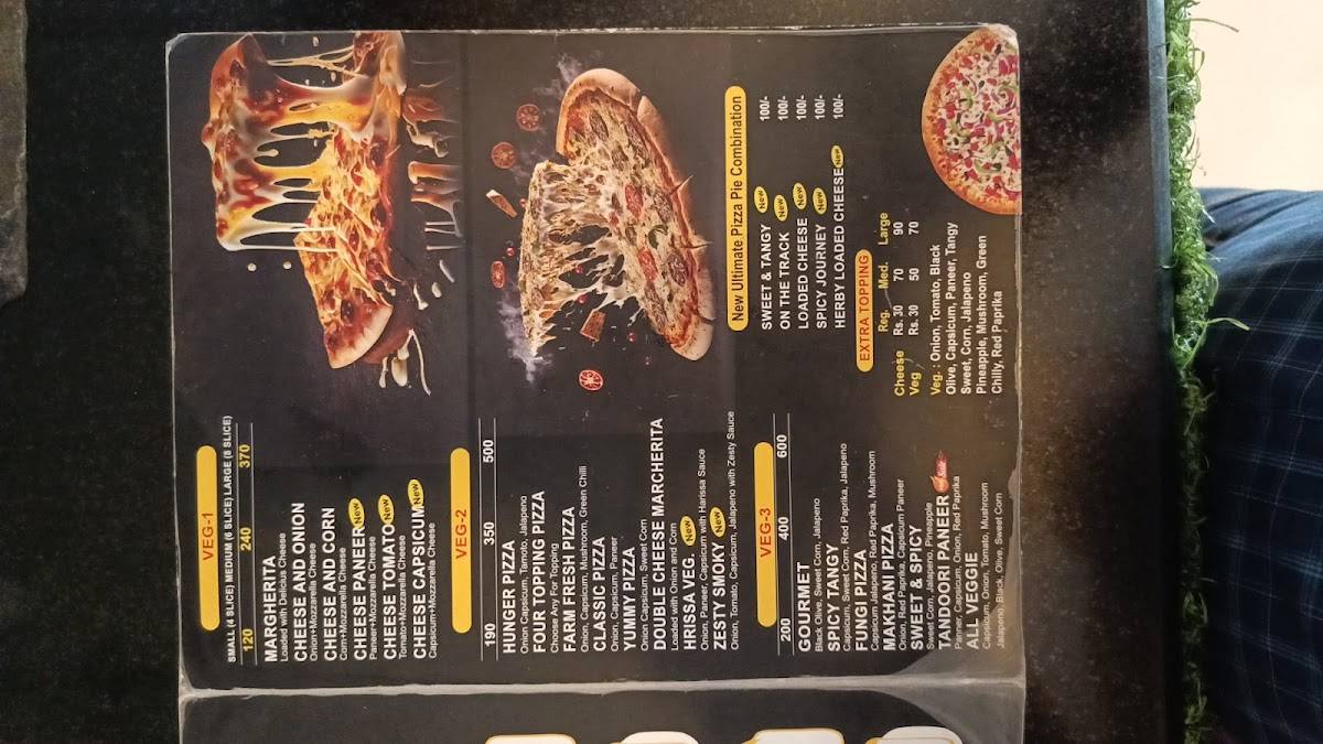 Prime Pizza menu