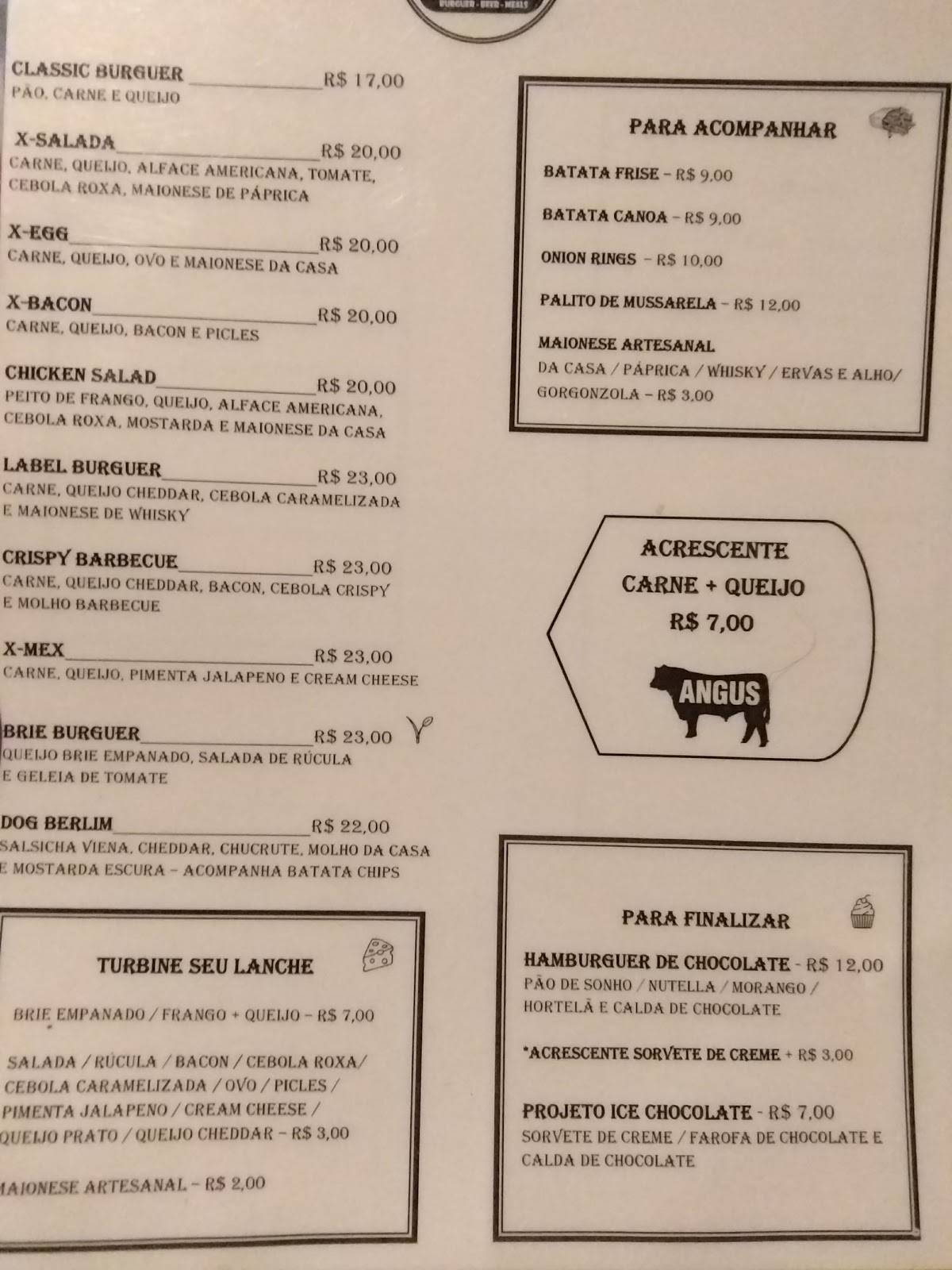 Projeto Burguer cardápio