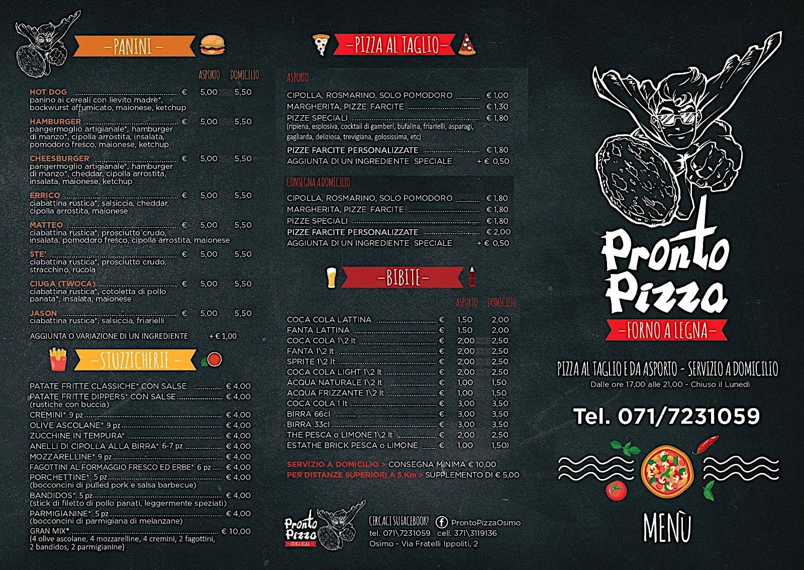 Menu di Pronto Pizza 