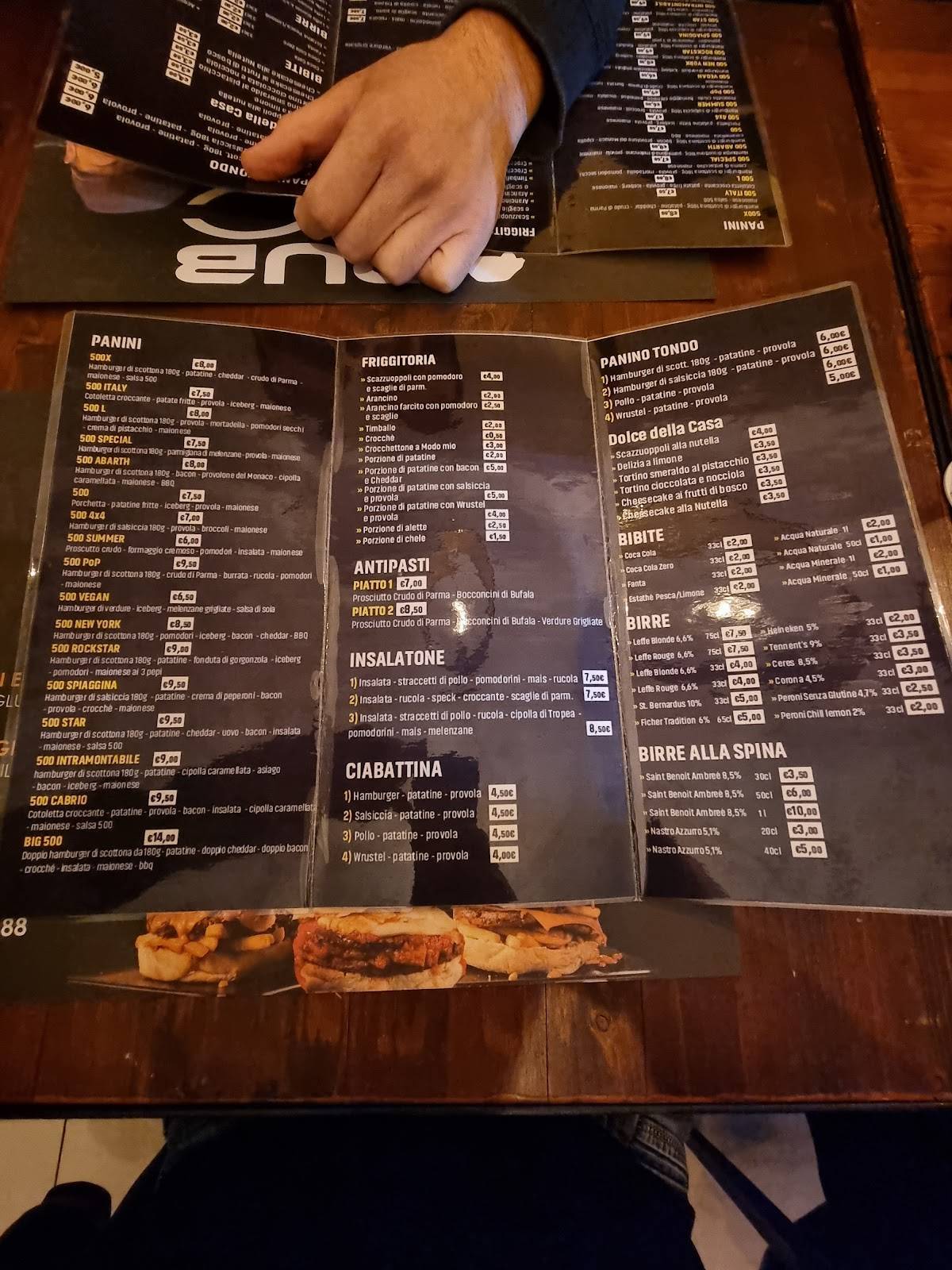 Menu di Pub 500 