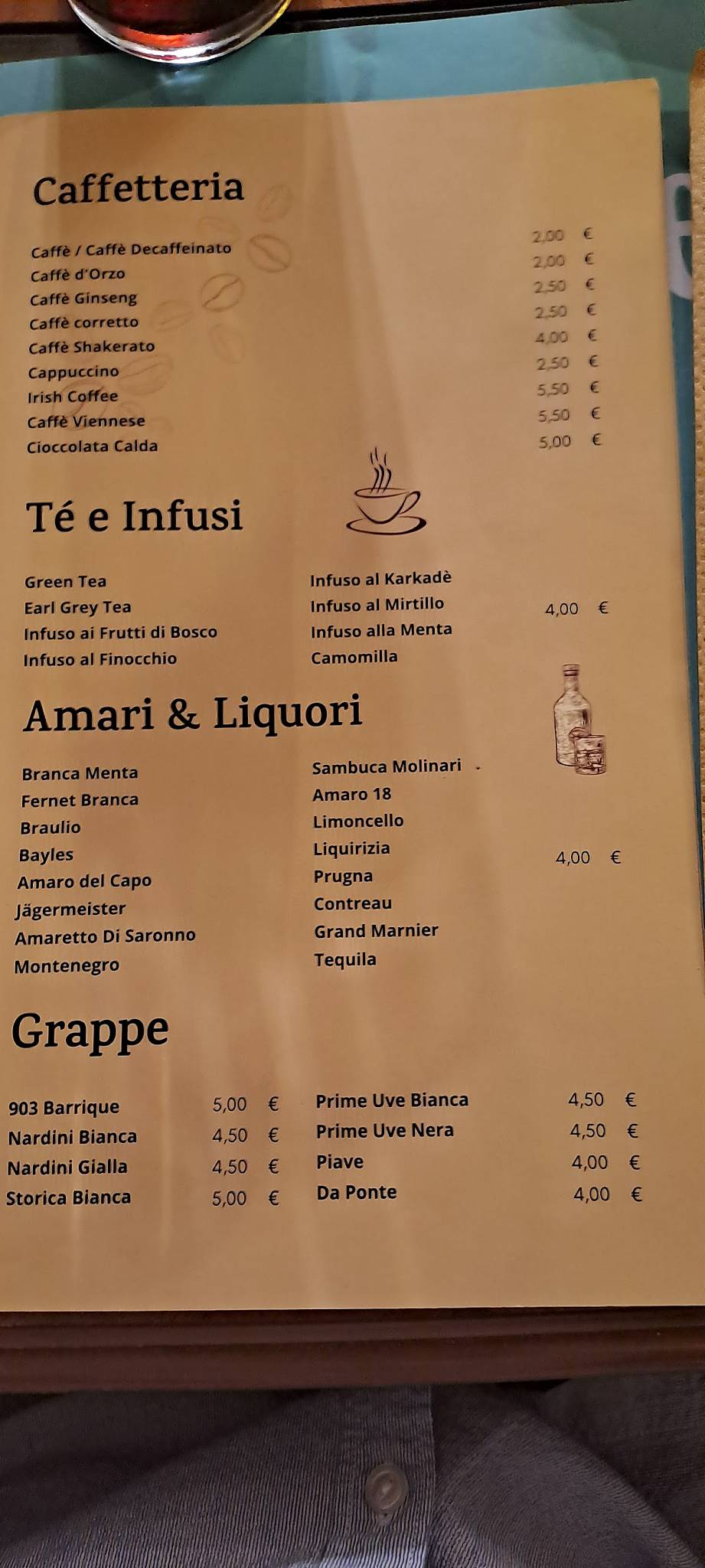Menu di Al Pioniere 