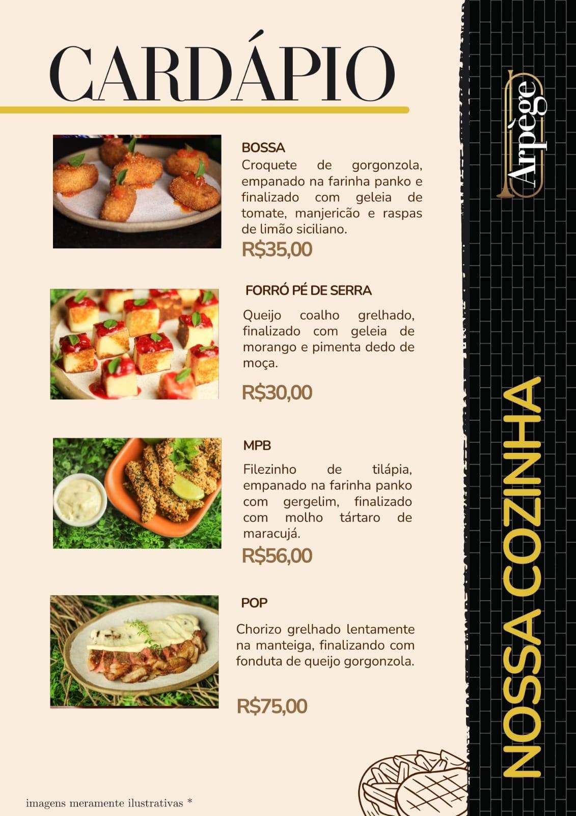 Arpège Bar cardápio
