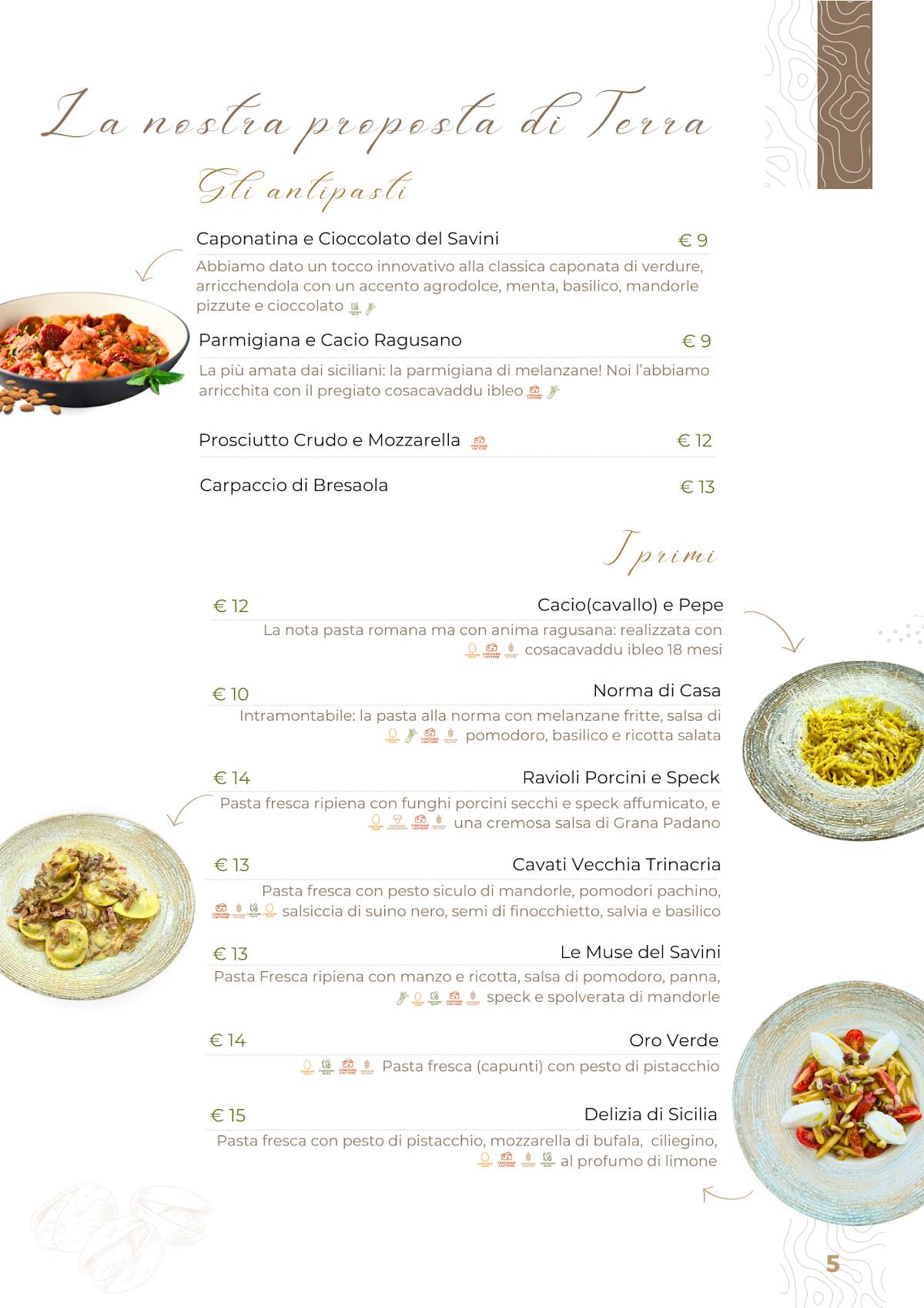 Menu di Bar Savini - Bar Pasticceria Ristorante Pizzeria Gelateria 