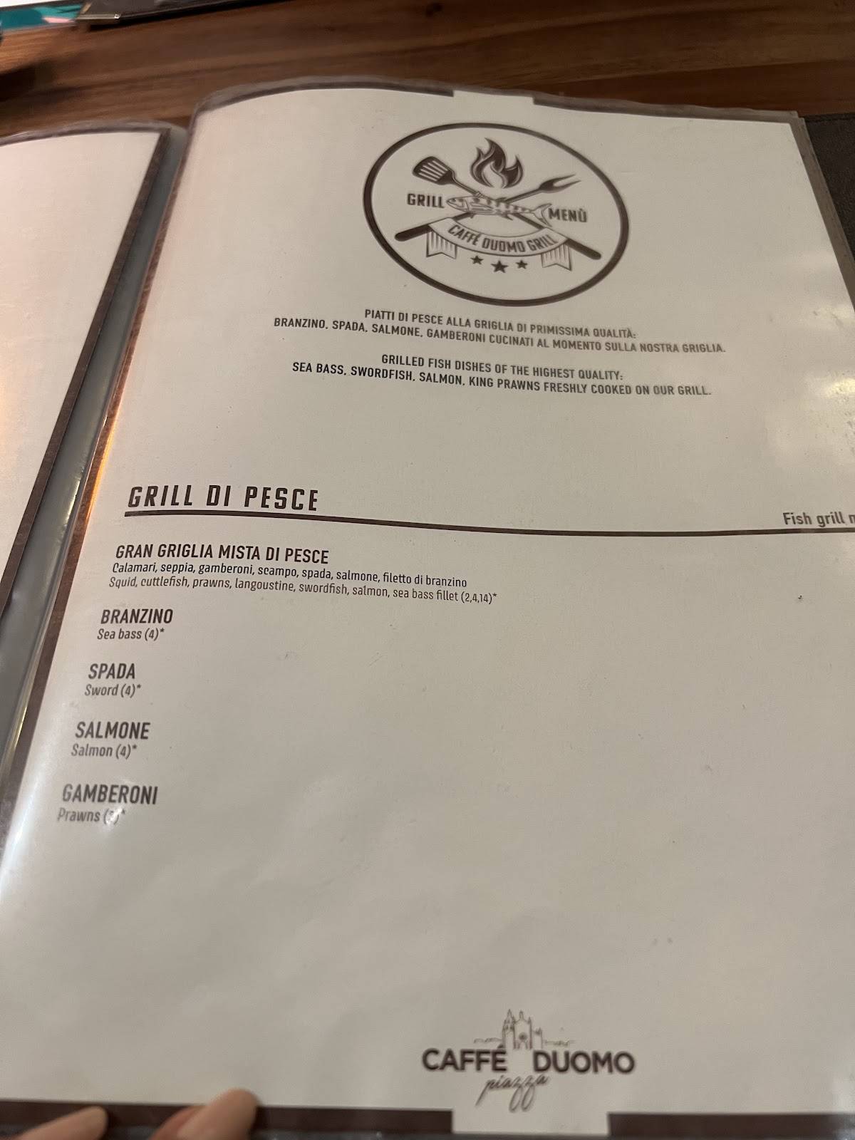 Menu di Caffè Duomo 