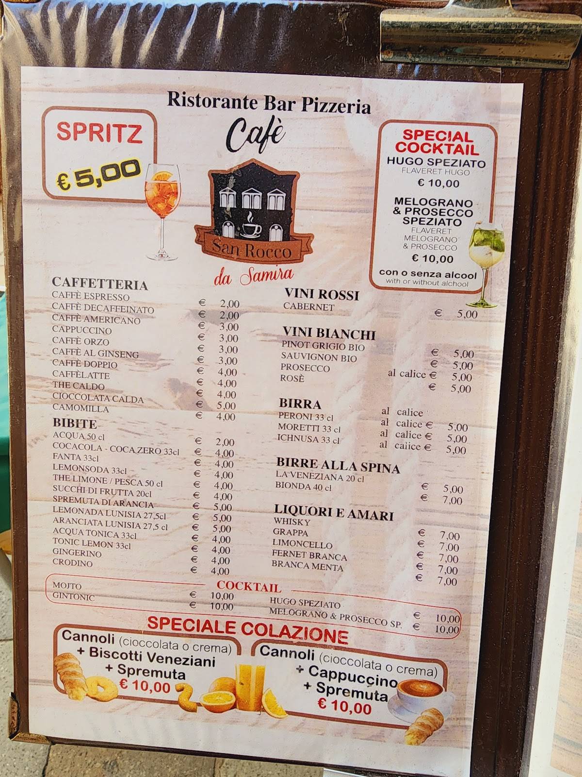 Menu di Café San Rocco 