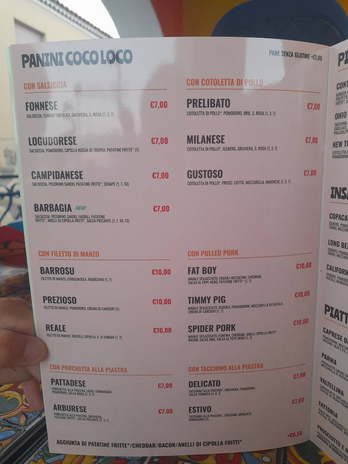 Menu di Coco Loco Cafè-Ristorante 