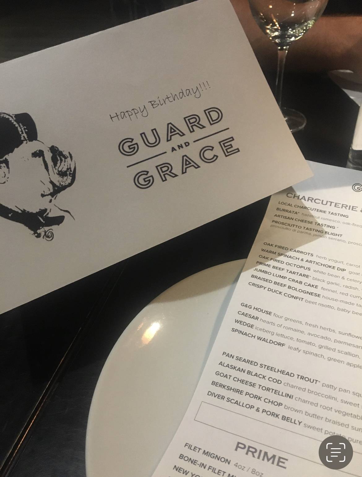 Menu at Guard and Grace Denver steakhouse, Denver