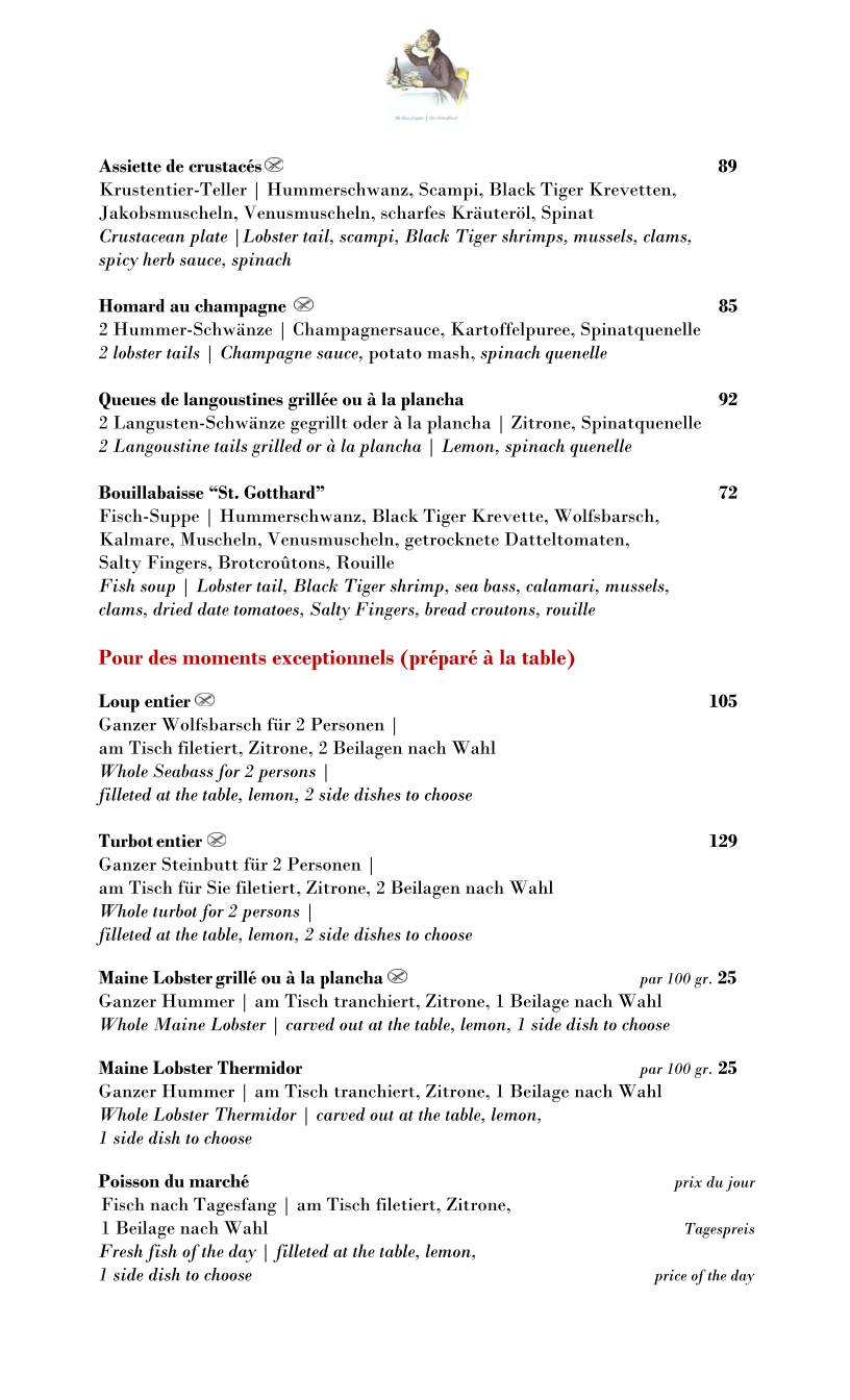 Menu de Hummerbar