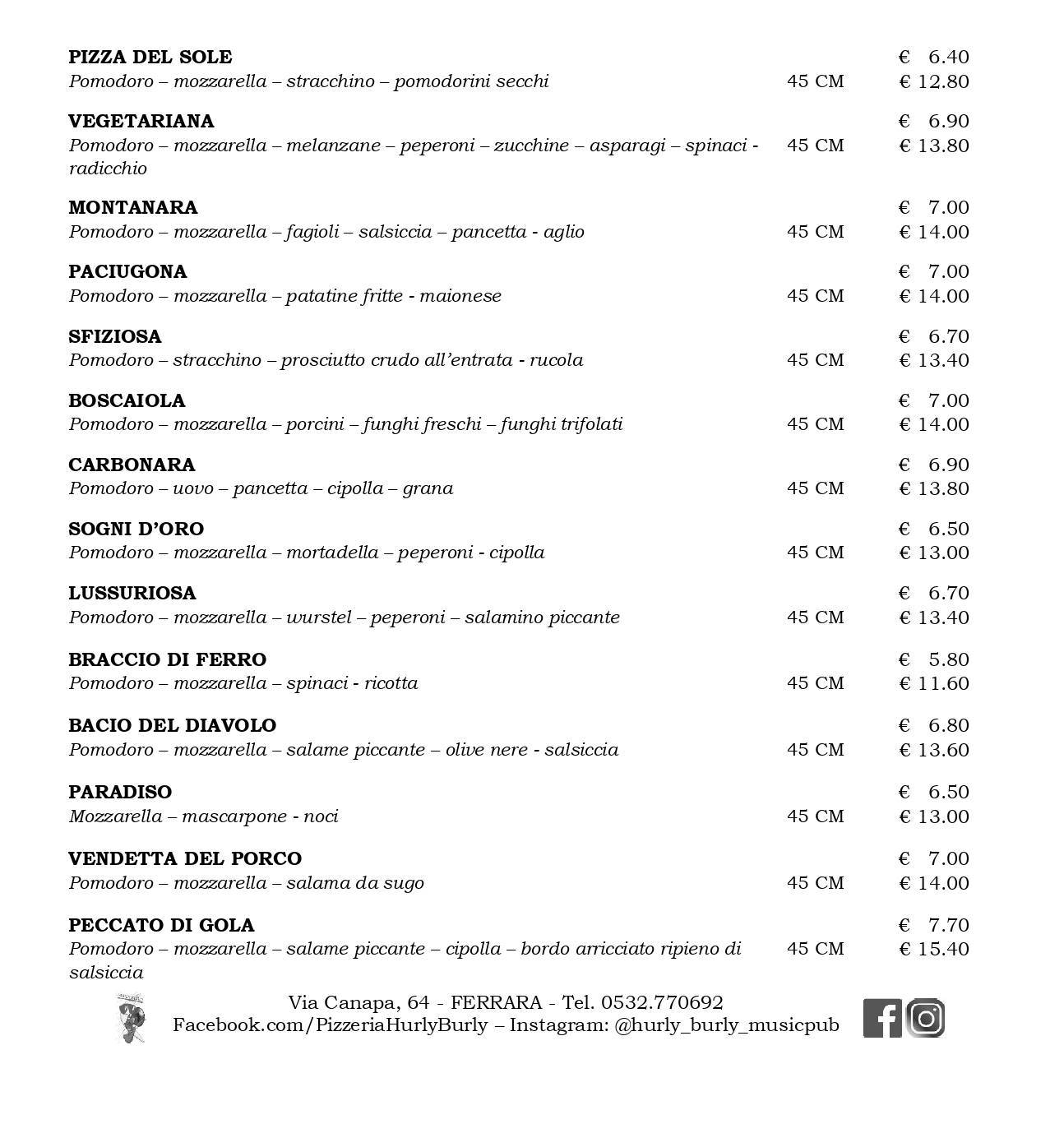 Menu di Hurly Burly 