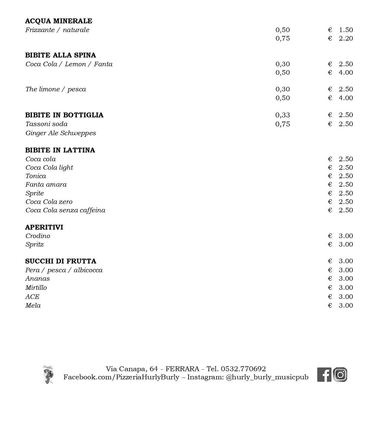 Menu di Hurly Burly 