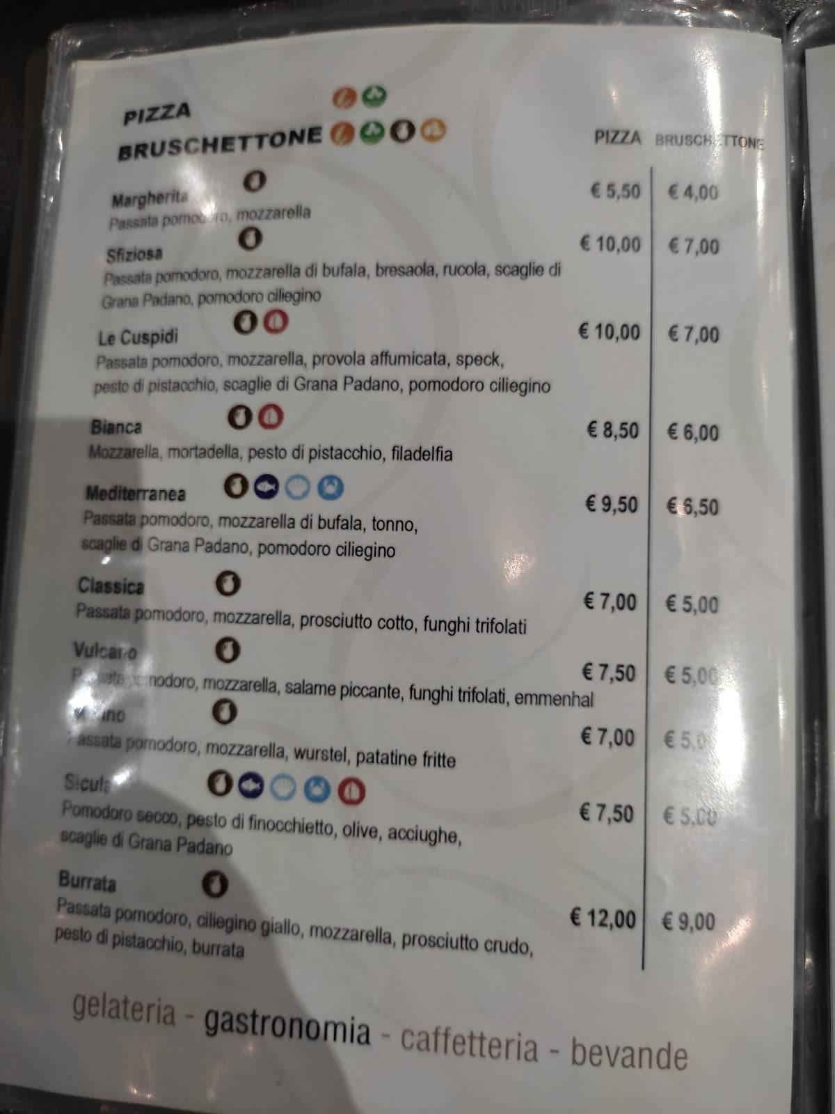 Menu di Le Cuspidi Raffadali 