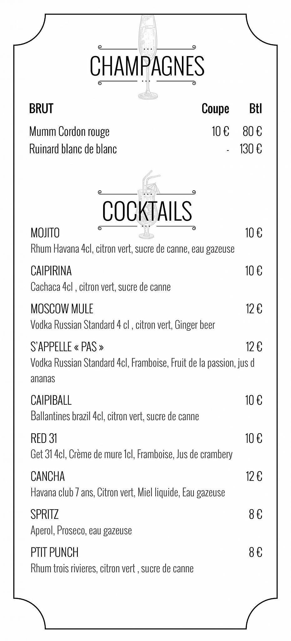 Menu de Le Biniou Mercière