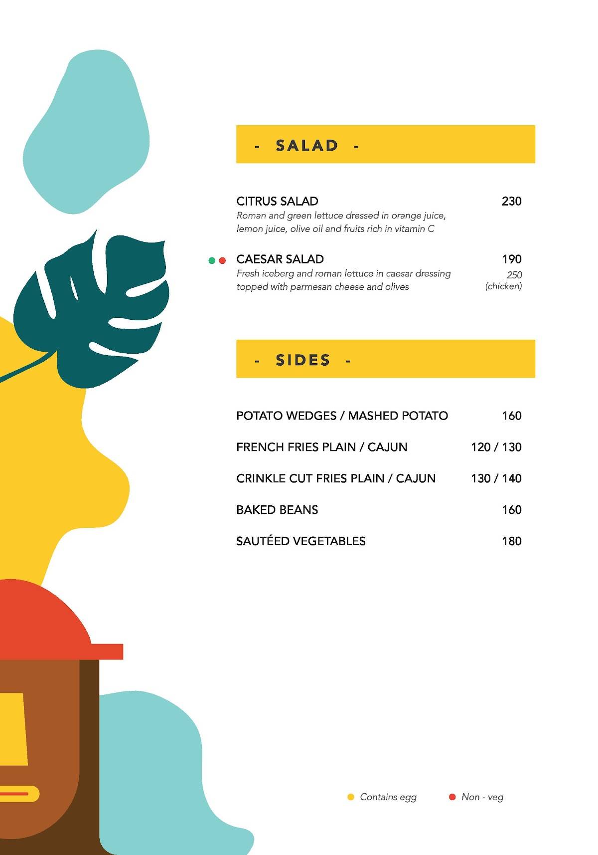 Millennials menu