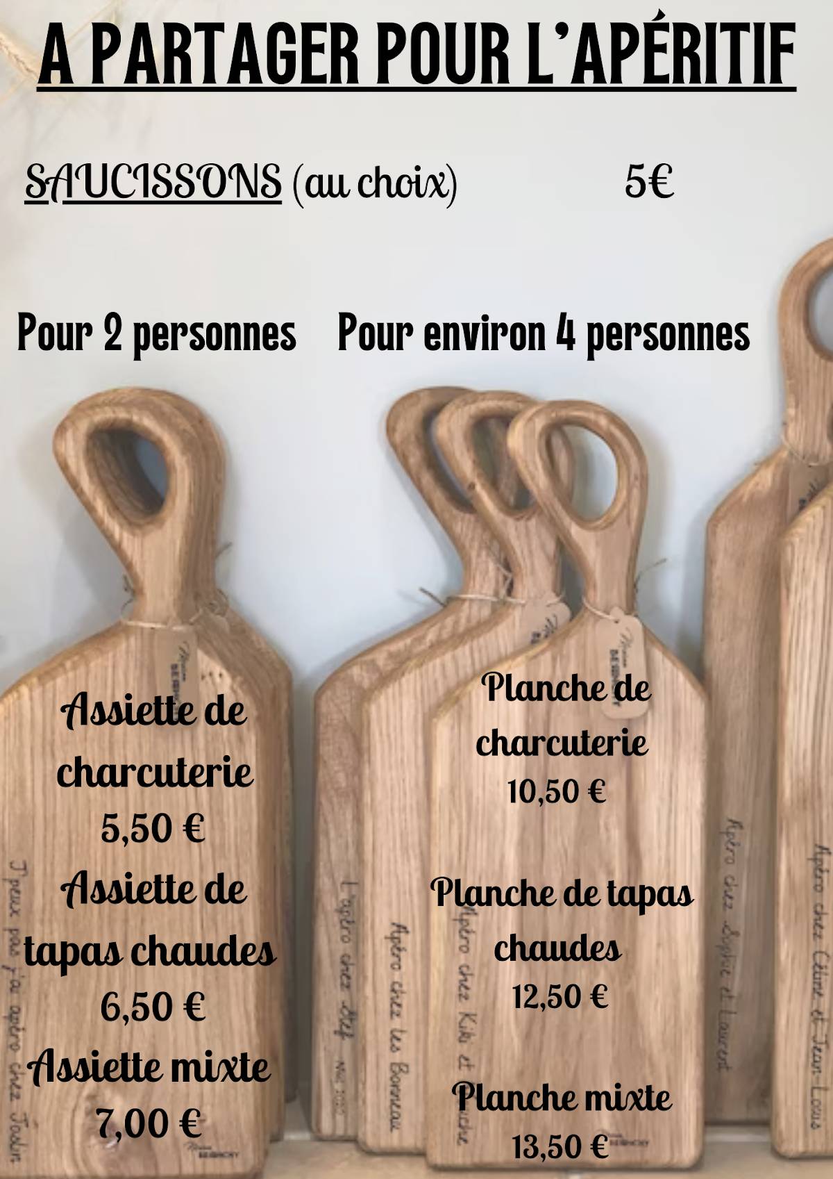 Menu de Piano Bar La Calèche