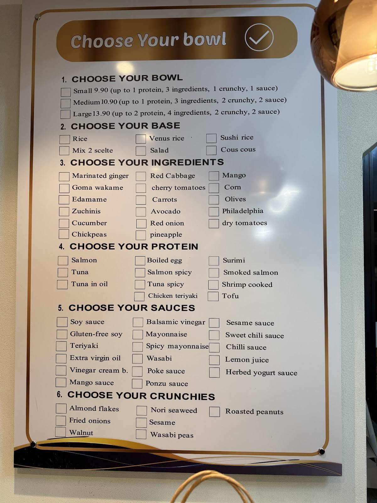 Menu di Poke Bar Fan 