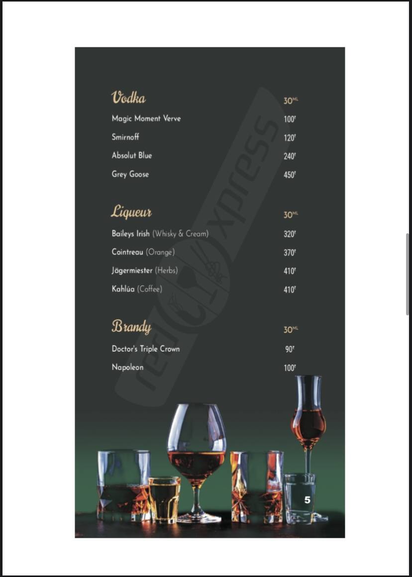 Red Xpress Restaurant & Bar menu