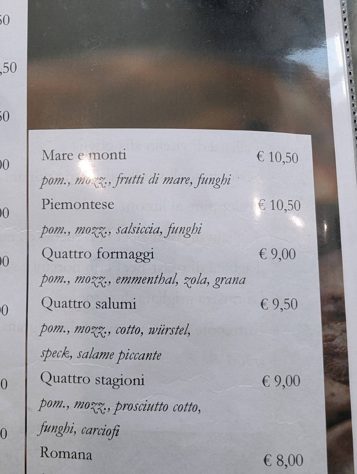 Menu di Ristorante Pizzeria La Conchiglia 