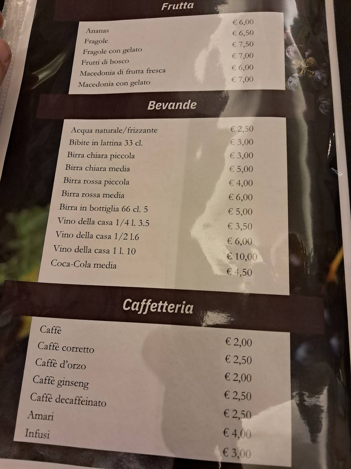 Menu di Ristorante Pizzeria La Conchiglia 