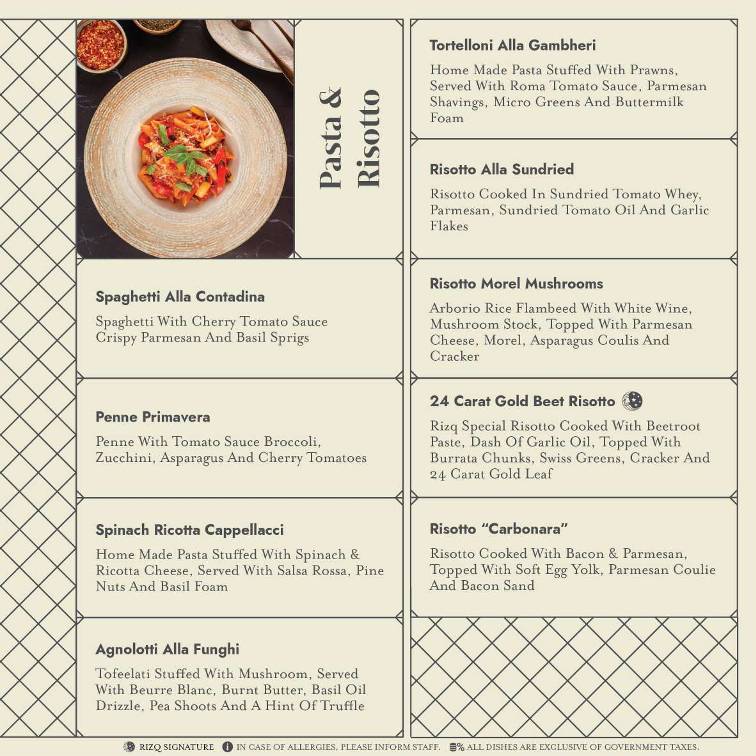 Rizq menu