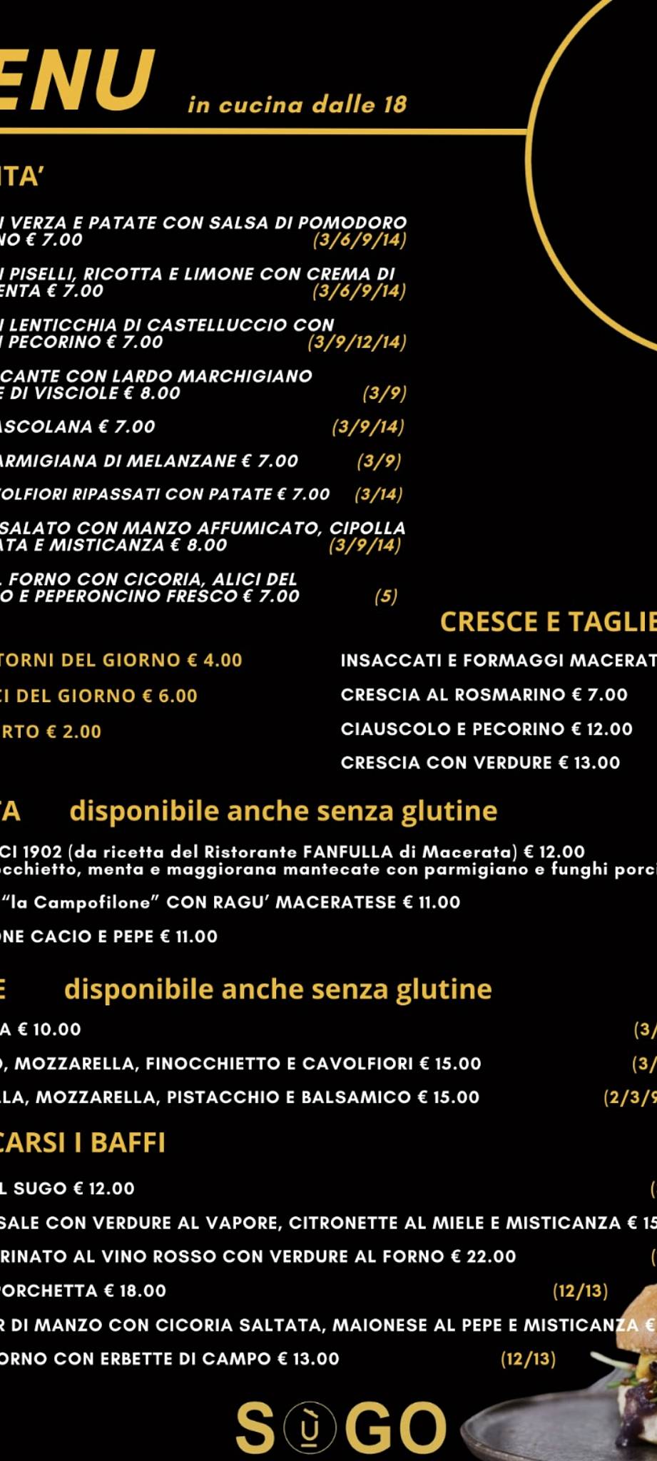 Menu di Sùgo Macerata 