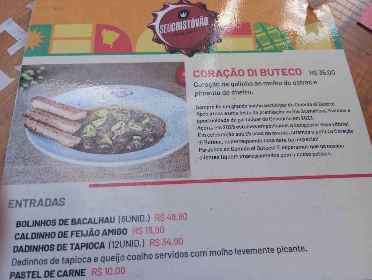 Seu Cristóvão - Bar e Restaurante cardápio