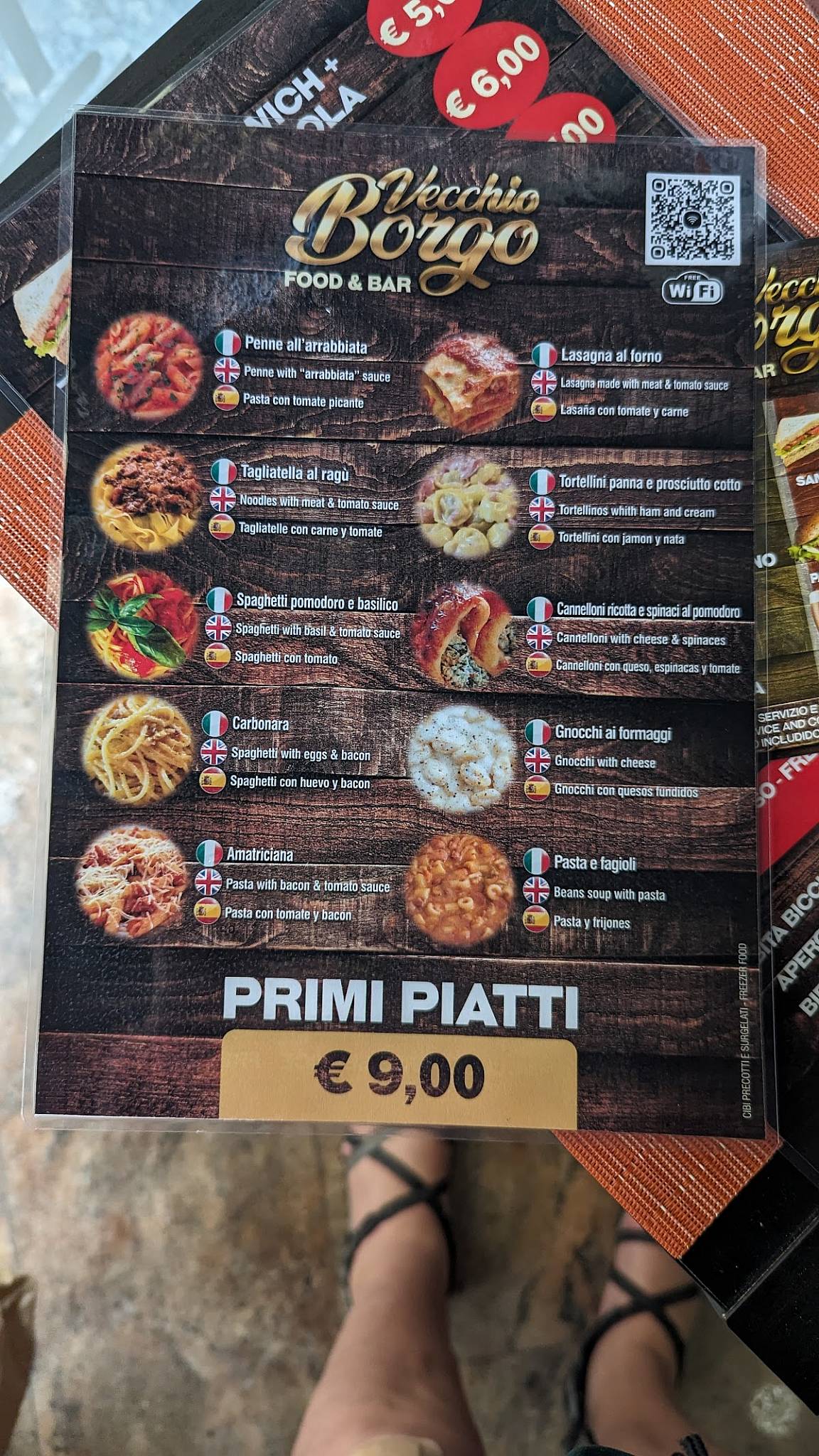 Menu di Vecchio Borgo 