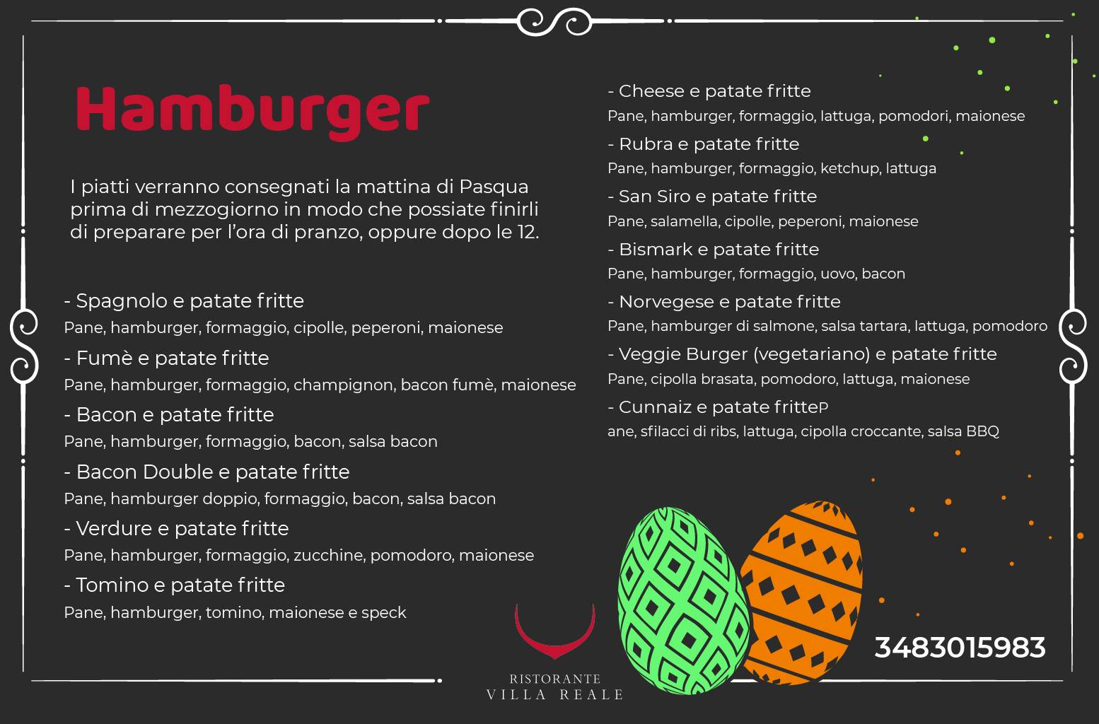 Menu di Villa Reale Ristorante 