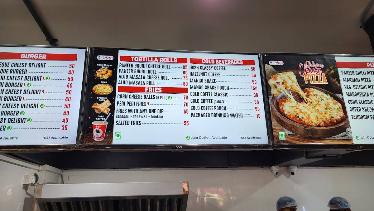 Puff Shop menu