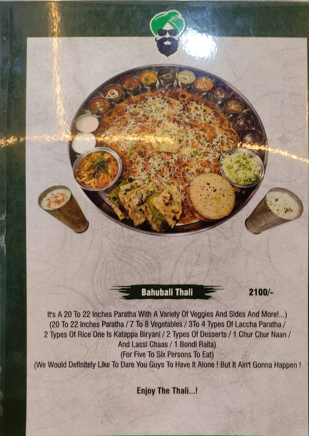 Singh Saab The Paratha House menu