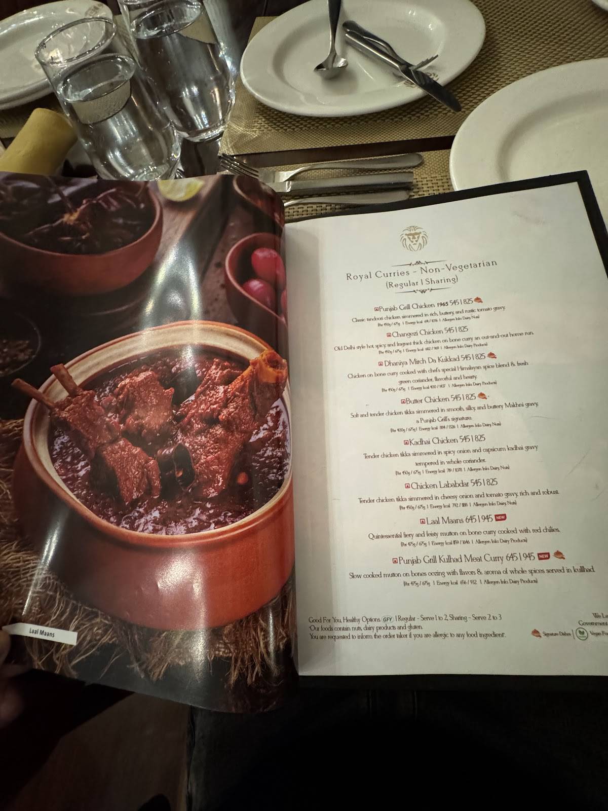 Punjab Grill Janpath menu