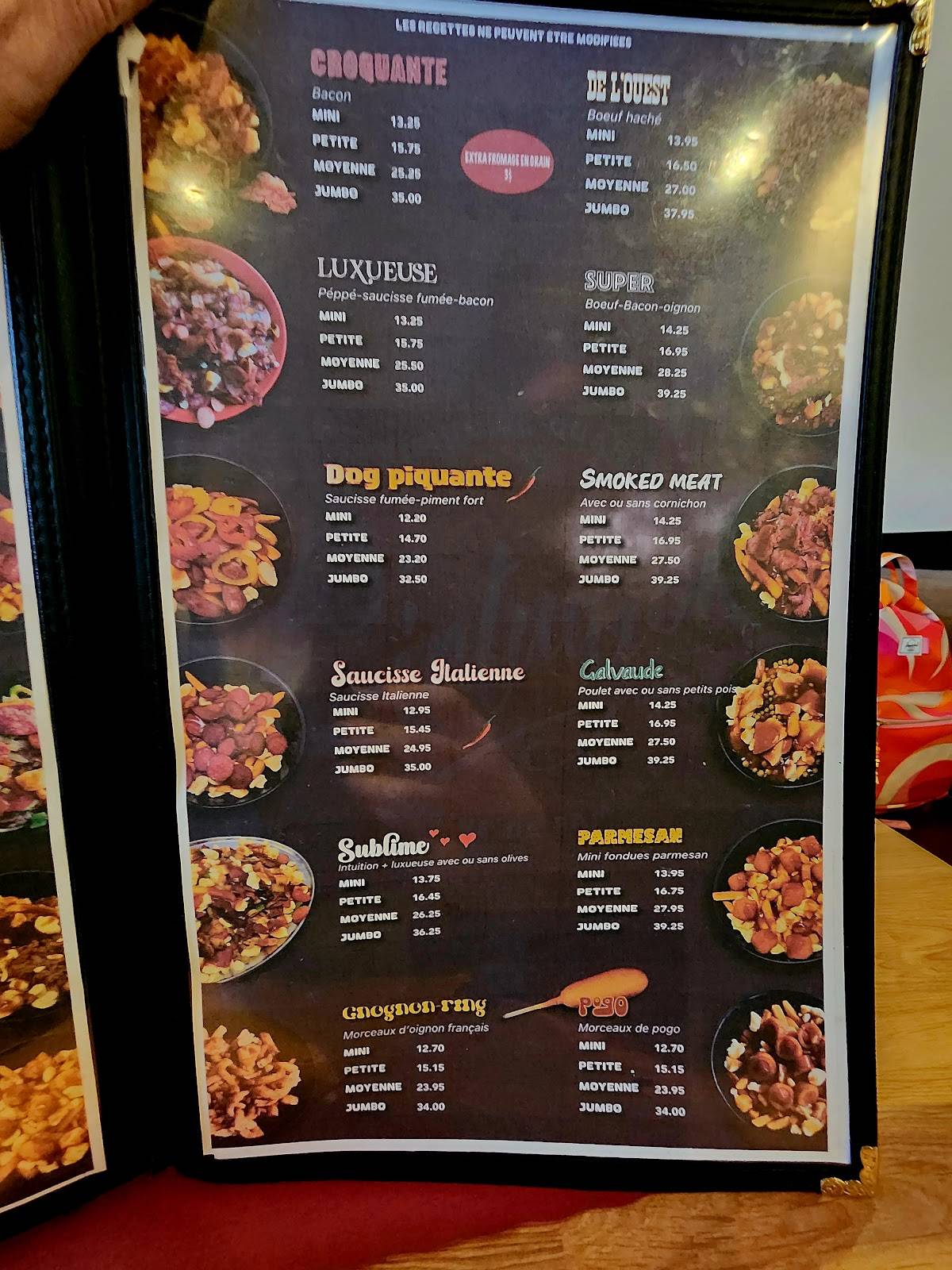 Menu de Resto L'intuition
