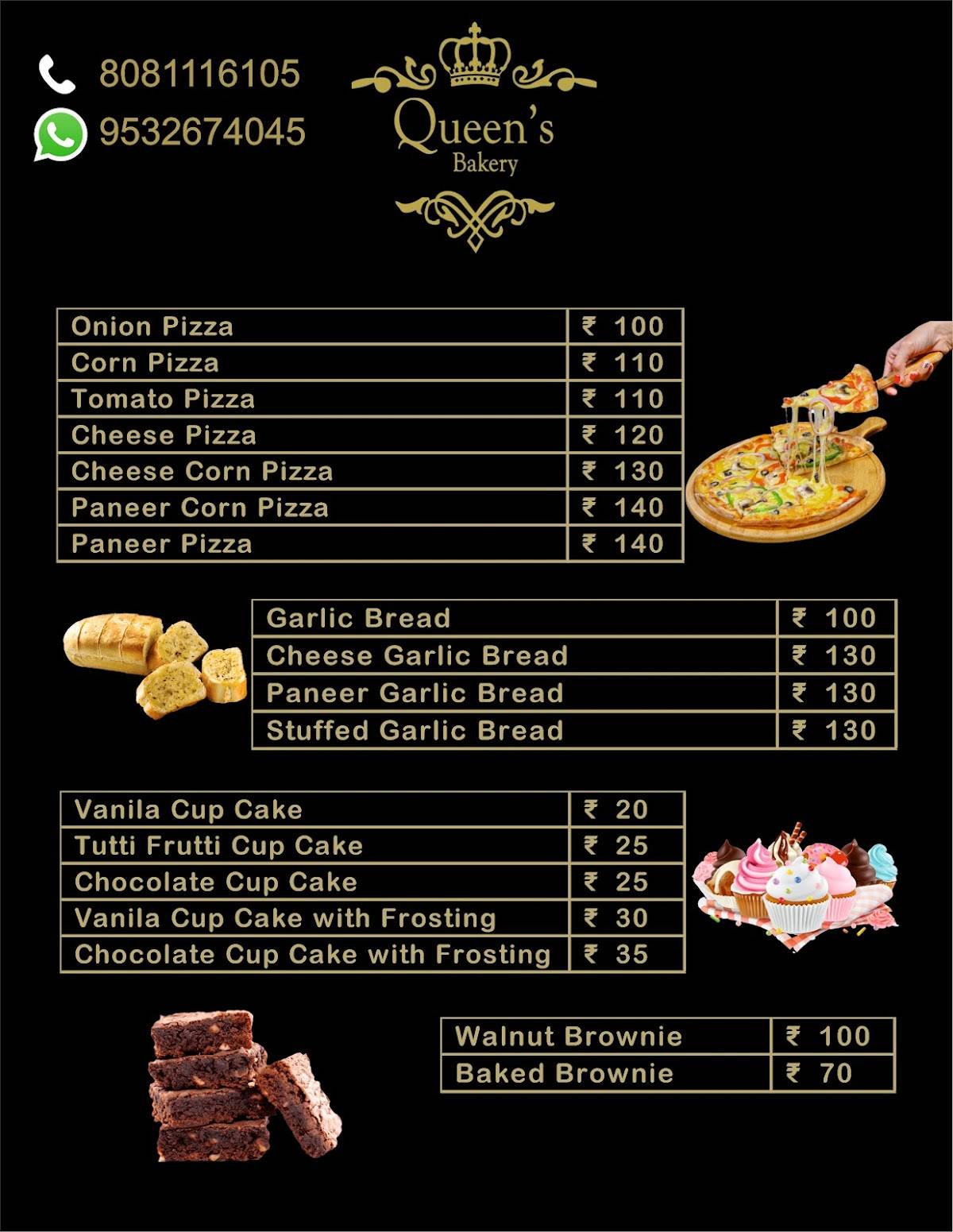 Queen's Bakery menu