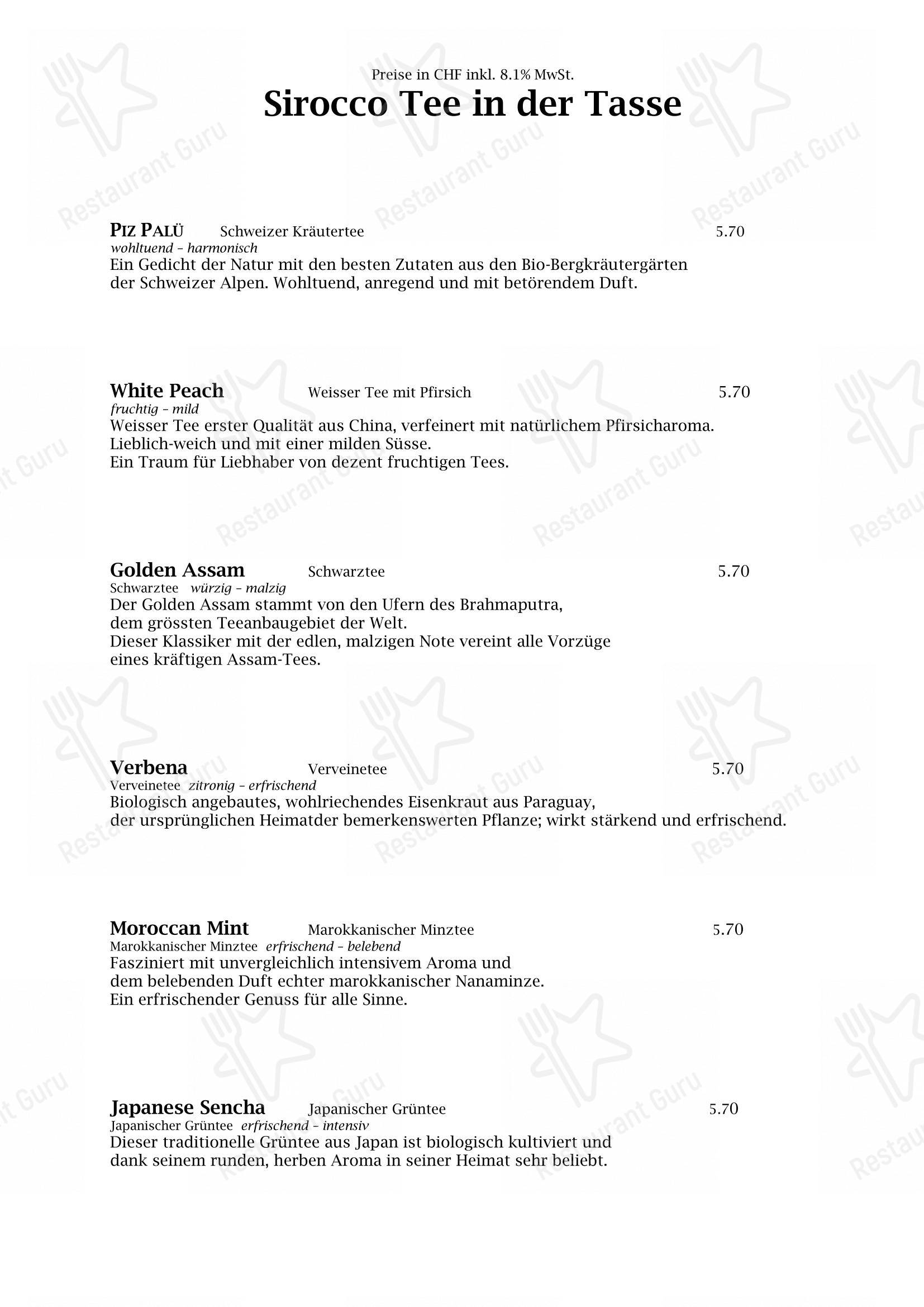 Menu bar per Quellenhof ristorante