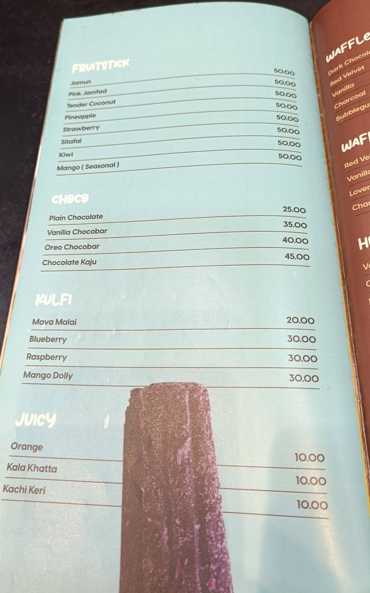 RAJ ICE CREAM BHUJ menu