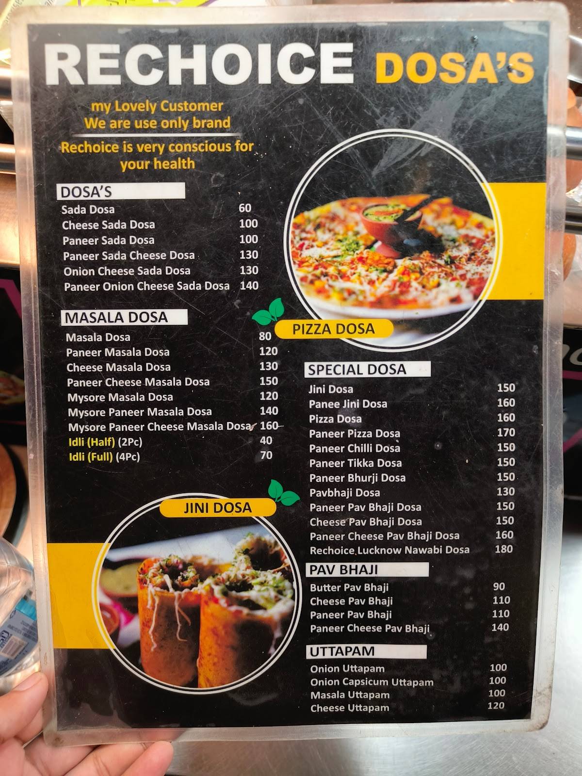 RECHOICE DOSA 1090 Chatori Gali menu