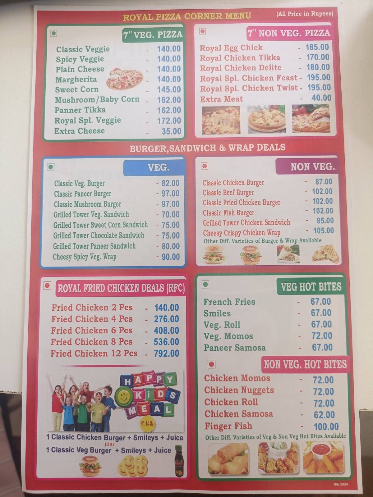 ROYAL PIZZA CORNER-VNB menu