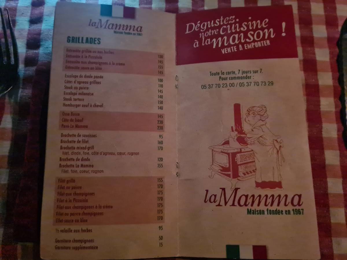 Menu de La Mamma’s Pizza