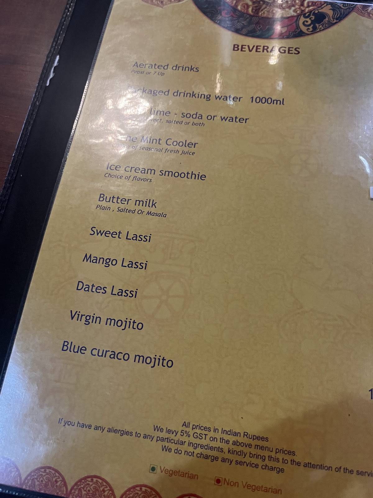 Raintree Restaurants menu