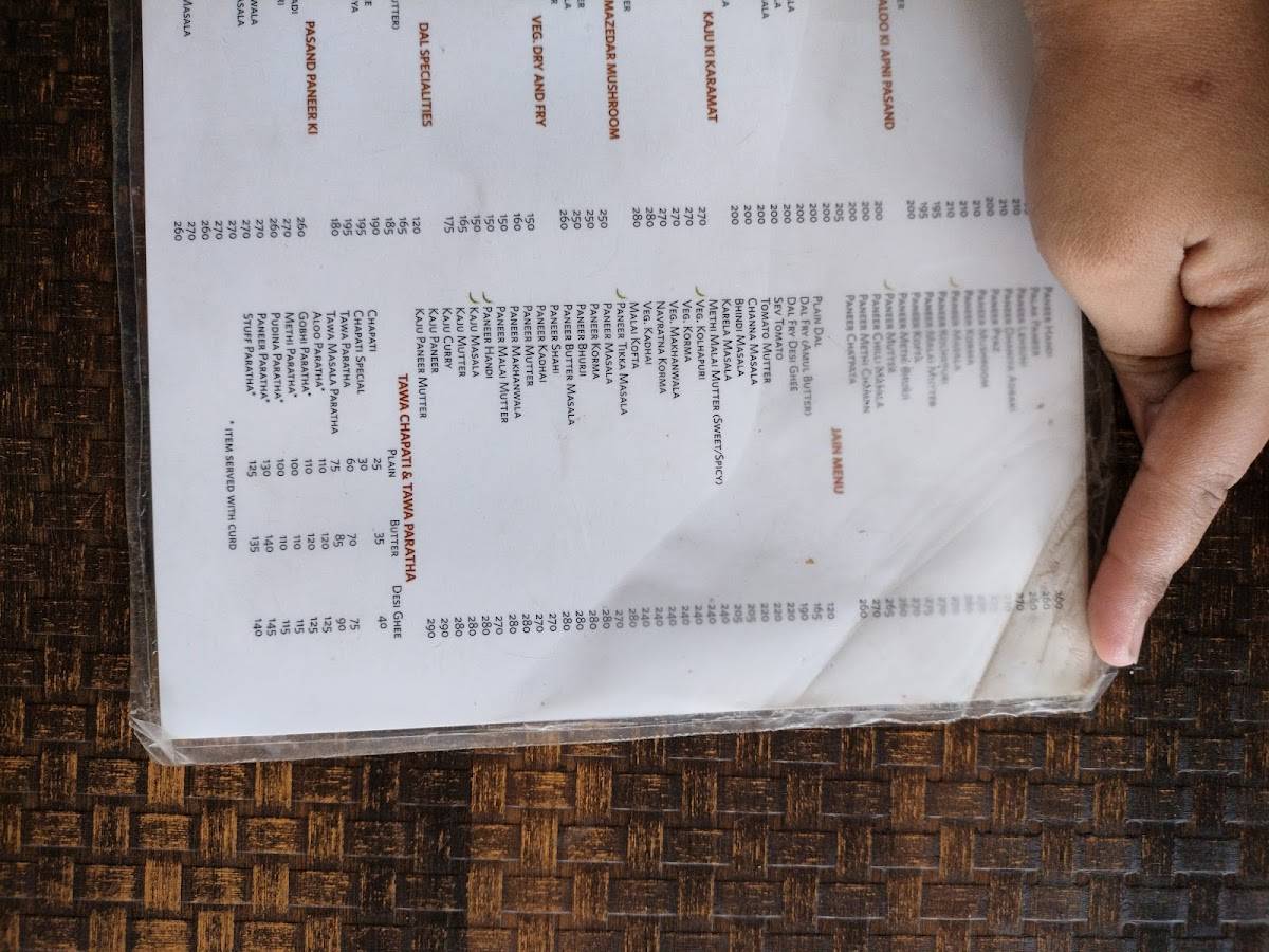 Bhagat Tarachand Pure Veg. Restaurant menu