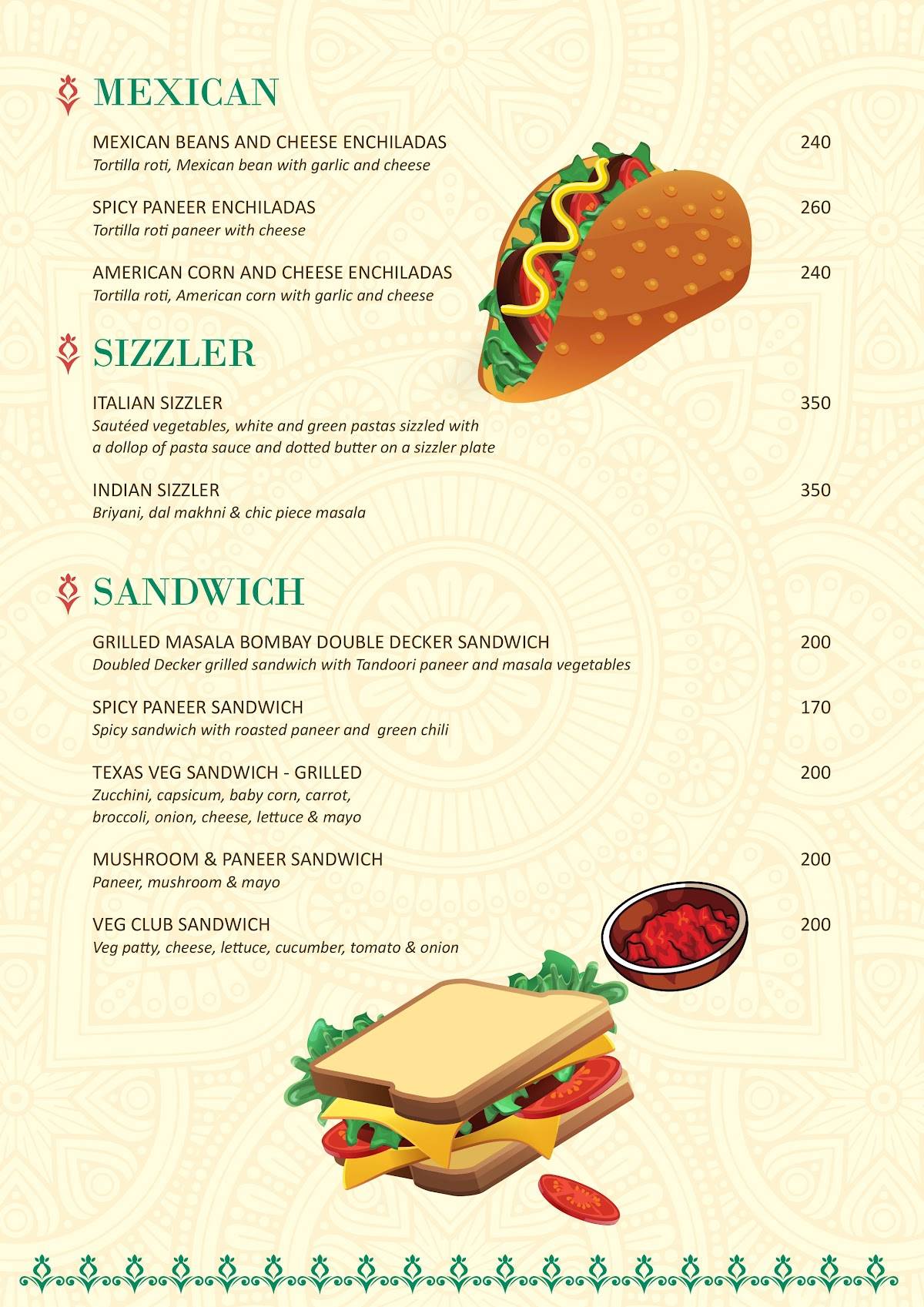 Rajputra Nanganallur menu
