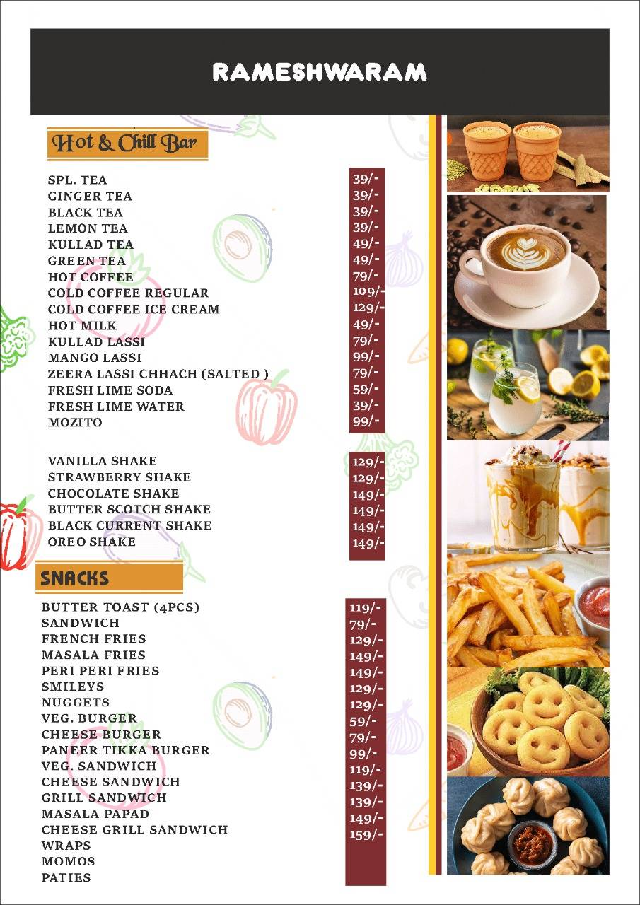 Rameshwaram Daana Paani menu
